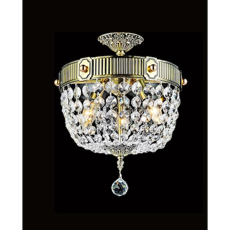 Cwi Lighting Brass 3 Light Bowl Flush Mount With French Gold Finish 2048C13GB